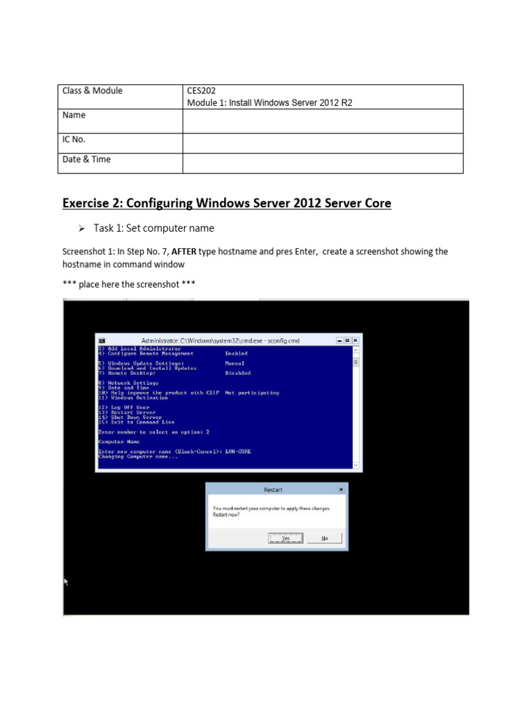 Configuring Windows Server 2012 Core | PDF