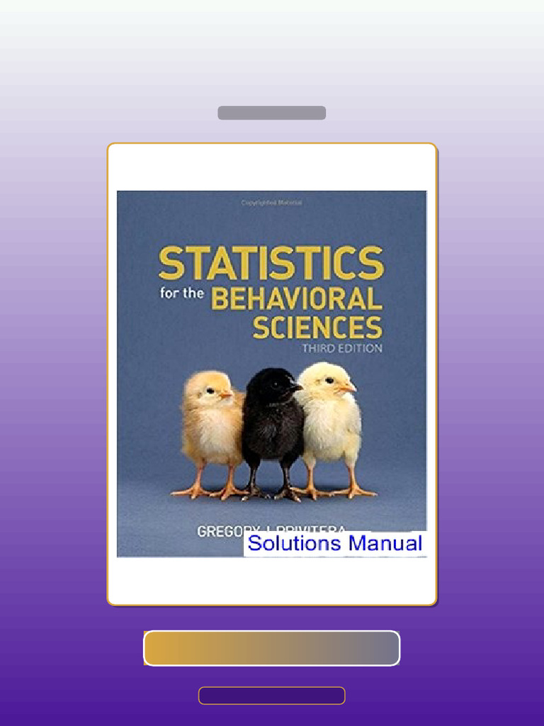 Statistics for the Behavioral Sciences 3rd Edition Privitera E-book ...