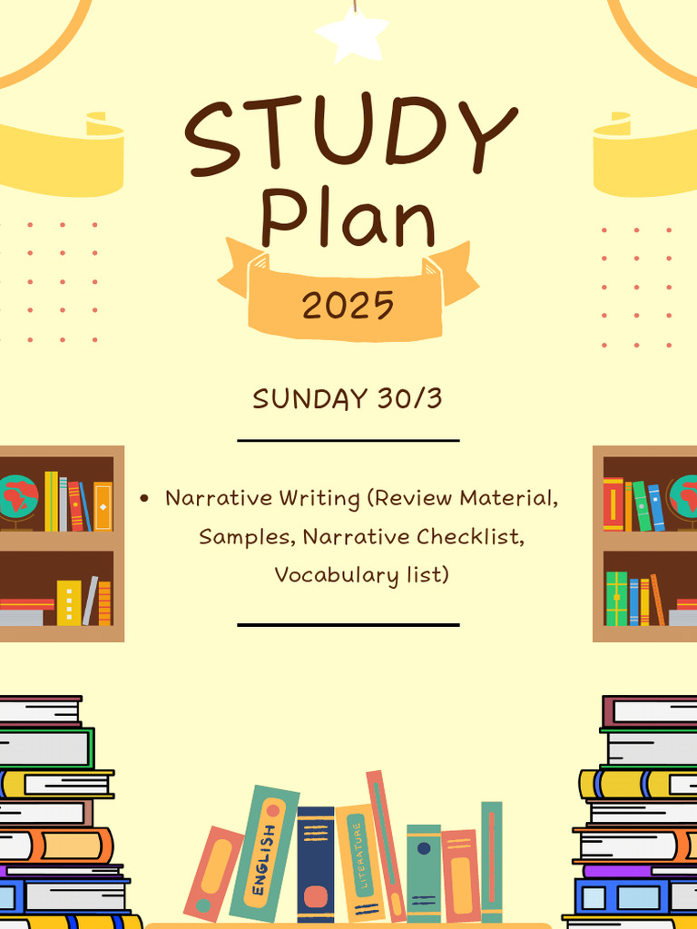 Study Plan for Narrative and Writing Skills | PDF