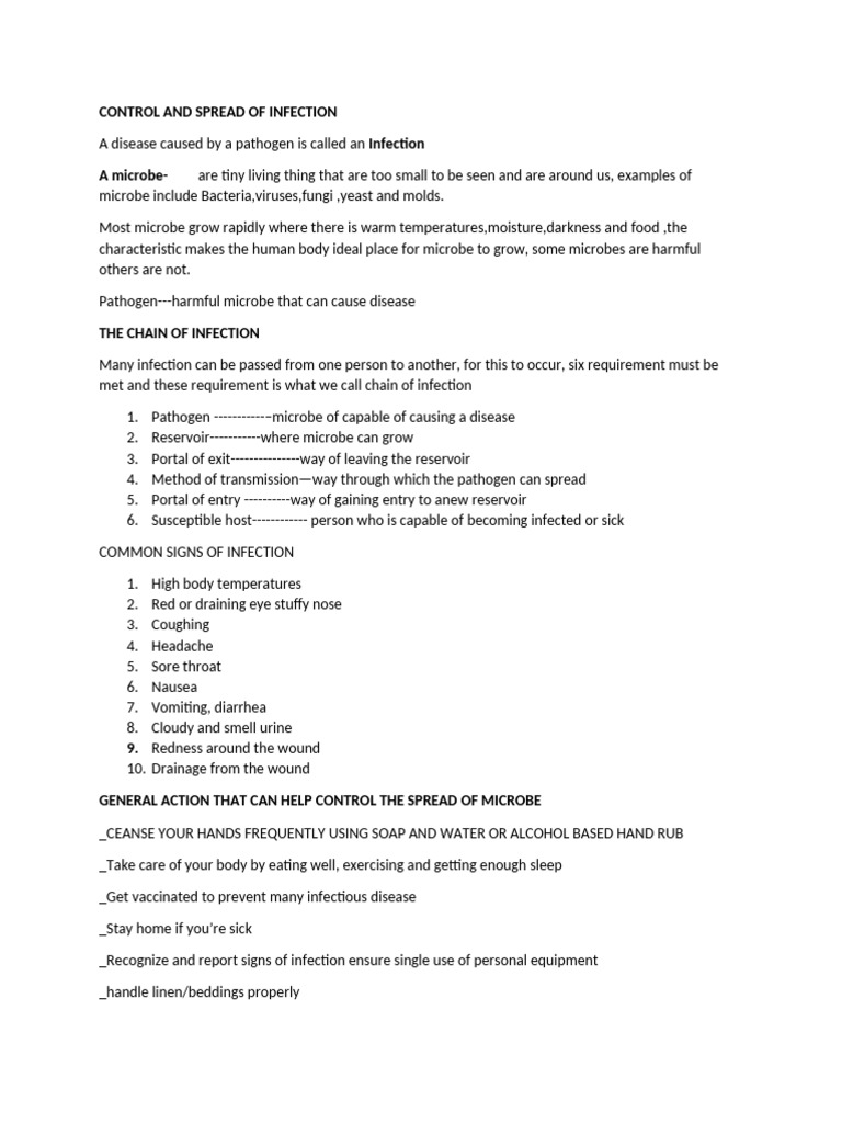 Infection Control and Prevention Guide | PDF | Infection | Microorganism