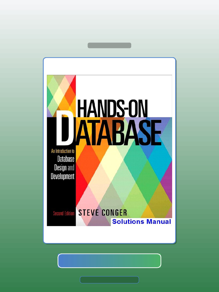 HandsOn Database 2nd Edition Steve Conger E-book Testbank Solutions | PDF