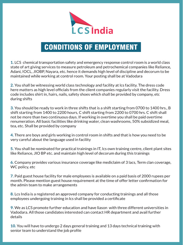 LCS Employment Conditions Overview | PDF | Economies | Business