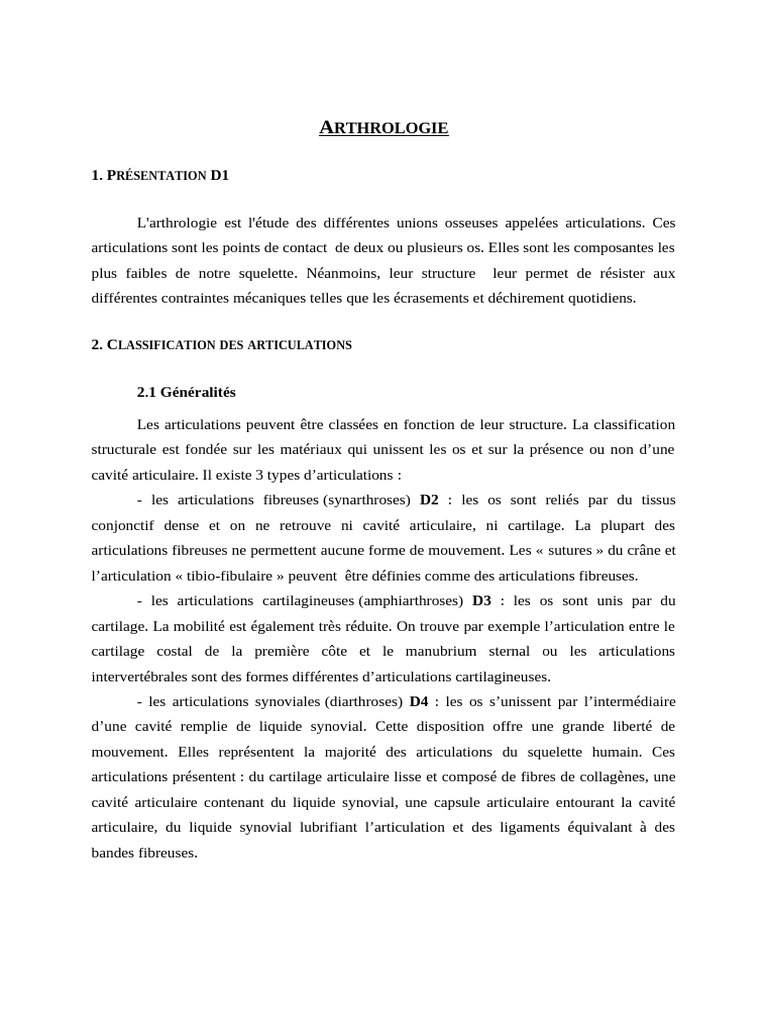 Étude des articulations et des os humains | PDF | Articulation ...