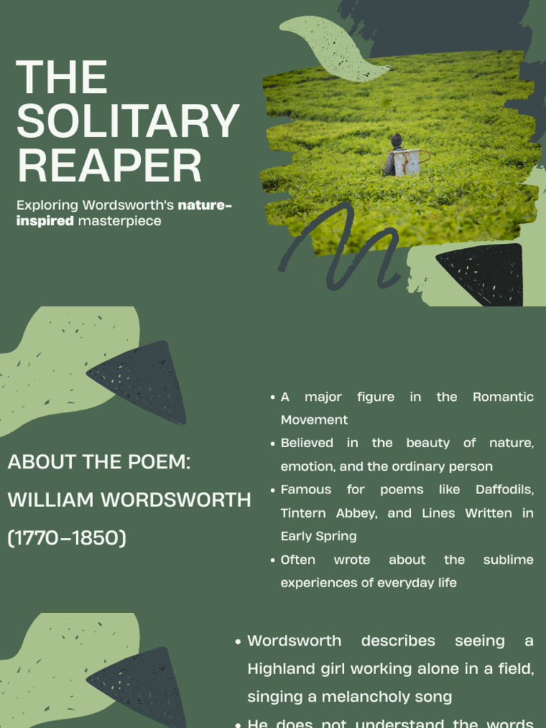 Wordsworth's The Solitary Reaper Explained | PDF | William Wordsworth ...