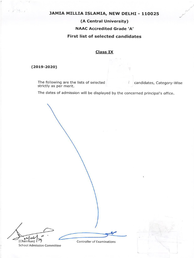 IX RESULT-First List of Selected Candidates | PDF