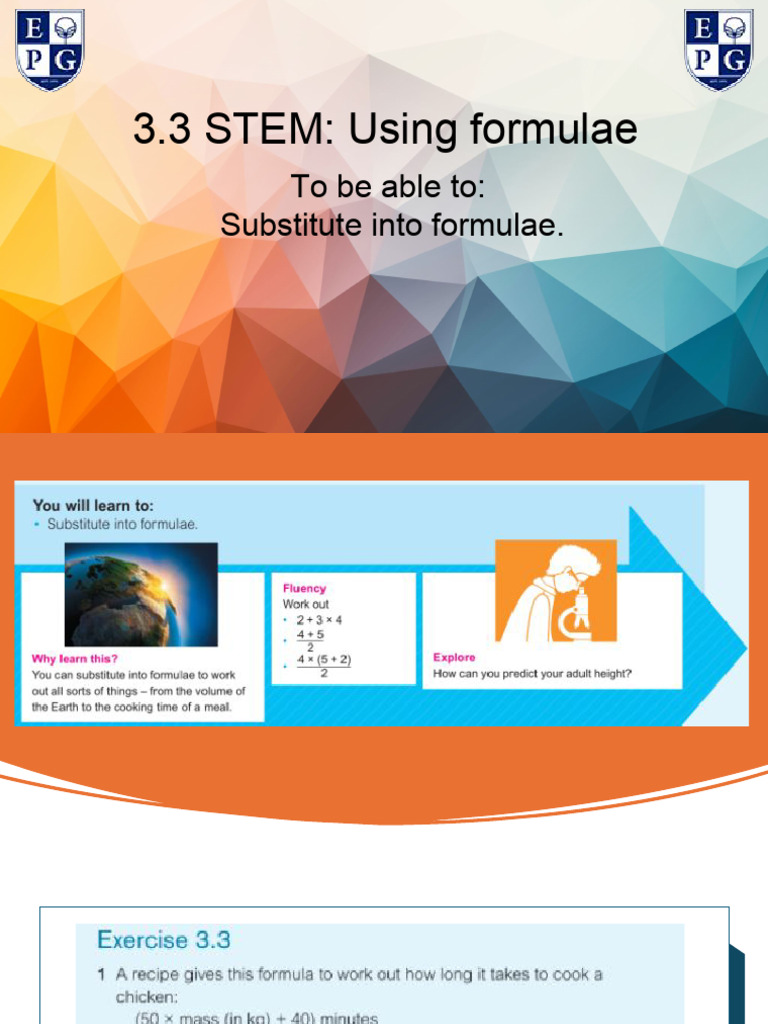 3.3 STEM Using Formulae | PDF