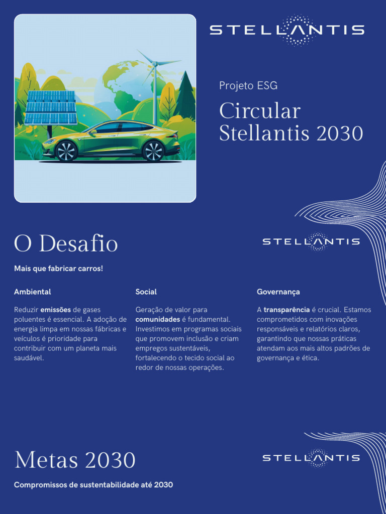 Stellantis 2030: Compromissos ESG Sustentáveis | PDF | Sustentabilidade ...