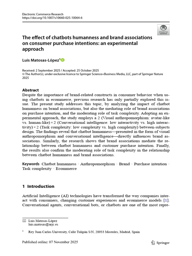 Matosas-López2025_The Effect of Chatbots Humanness and Brand ...