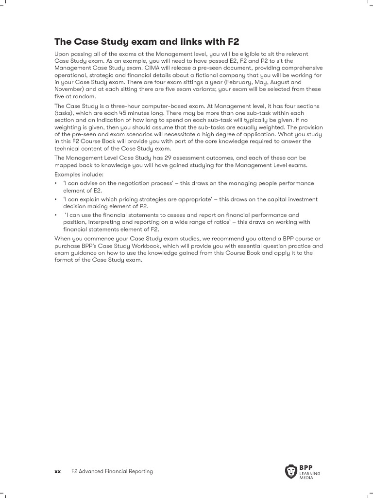 CIMA Management Case Study Exam Guide | PDF