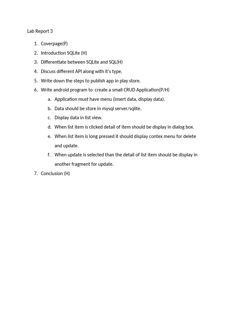 SQLite CRUD App Development Guide | PDF