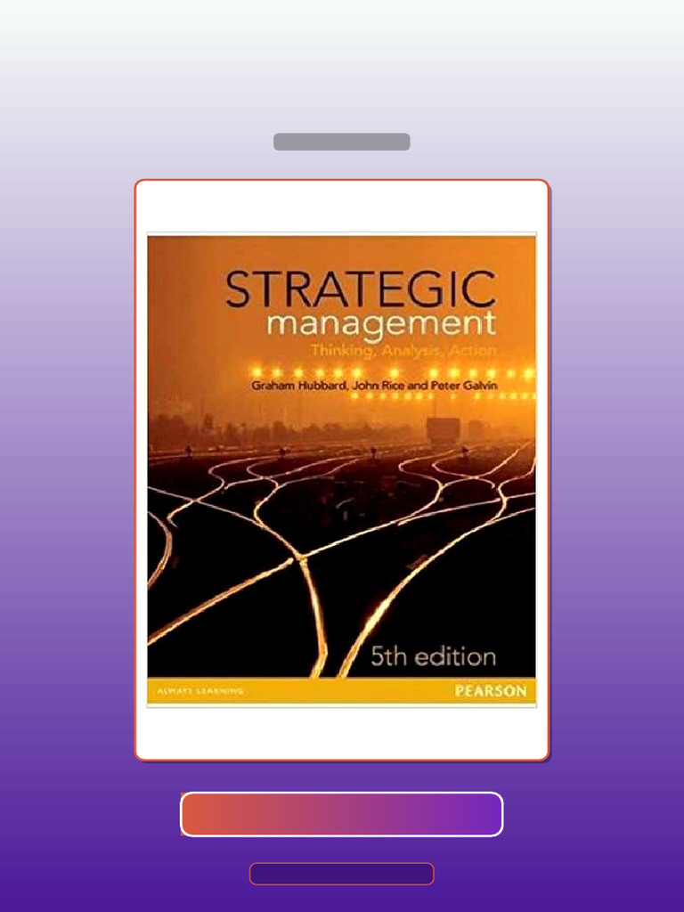 Strategic Management 5th Edition by Graham Hubbard E-book Testbank ...