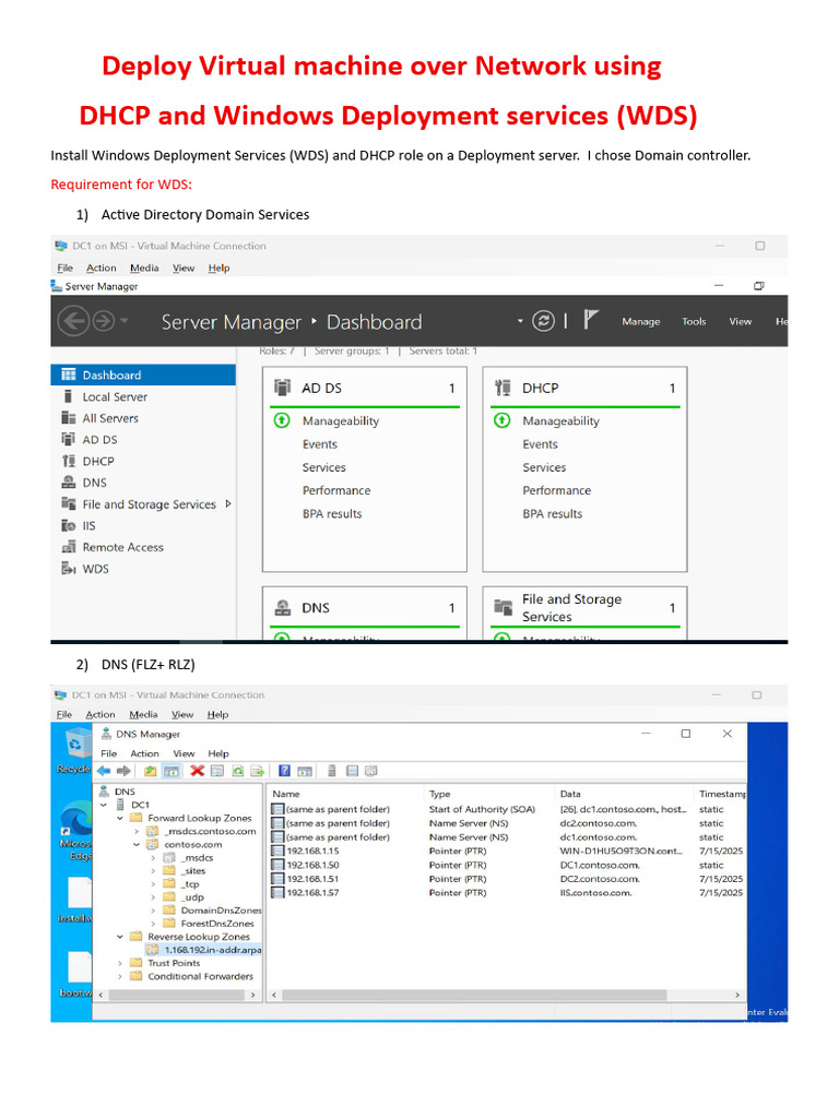 Deploy VM via DHCP and WDS Setup Guide | PDF