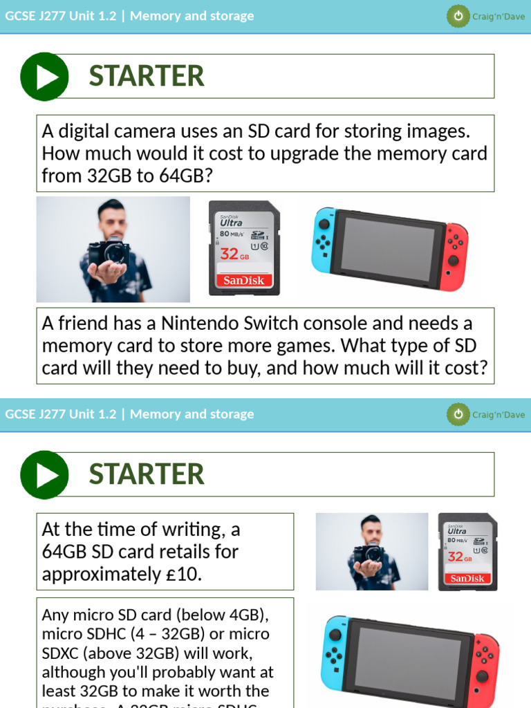 GCSE J277 Memory and Storage Guide | PDF