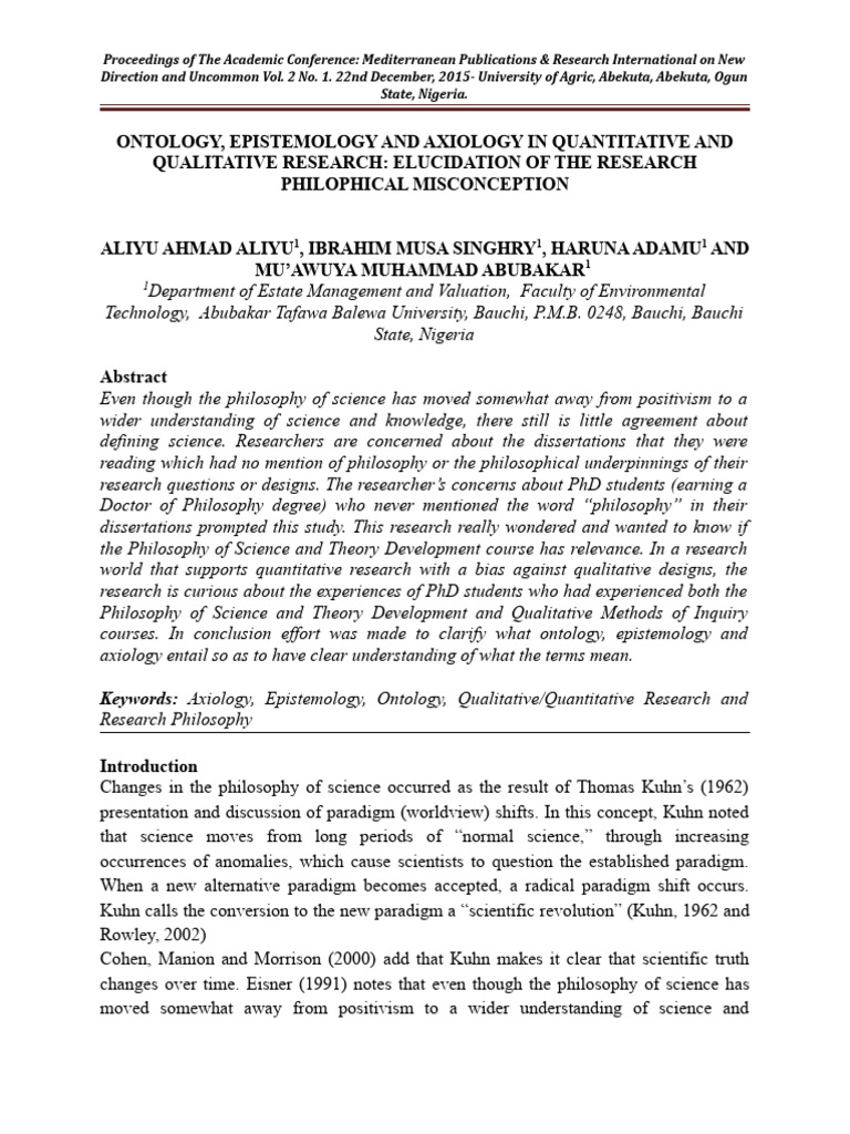 Research Philosophy in Quantitative & Qualitative Studies | PDF ...