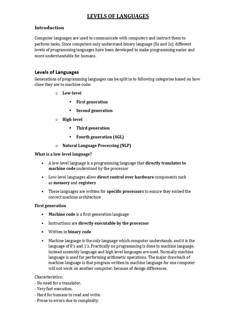 Understanding Programming Language Levels | PDF | Assembly Language ...