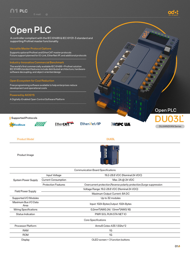 Open PLC DU03L: IEC 61499 Controller | PDF | Programmable Logic ...