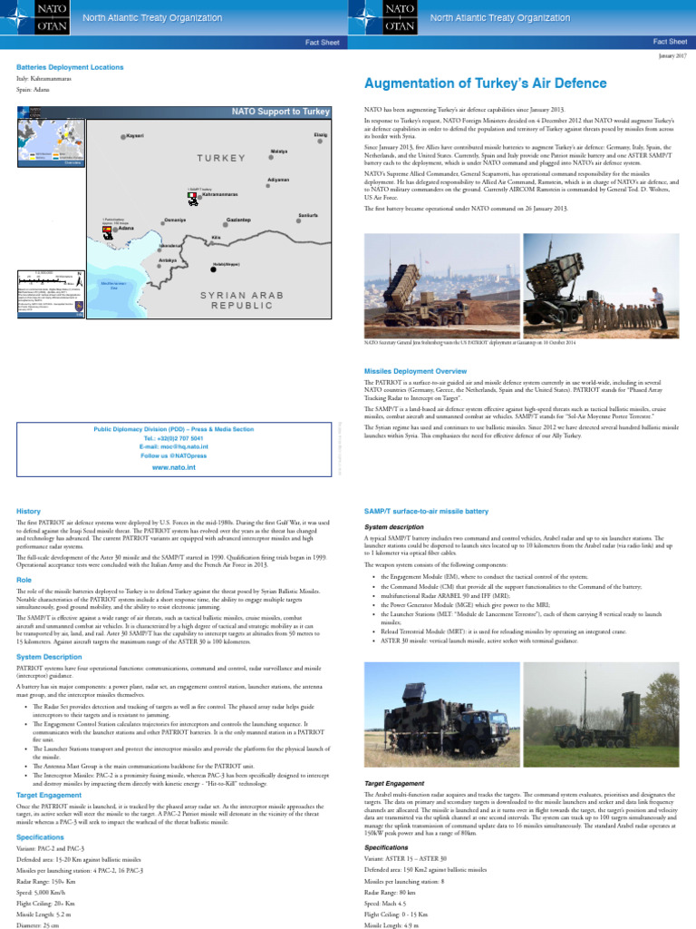 NATO Air Defence Support for Turkey | PDF | Missile | Ballistics