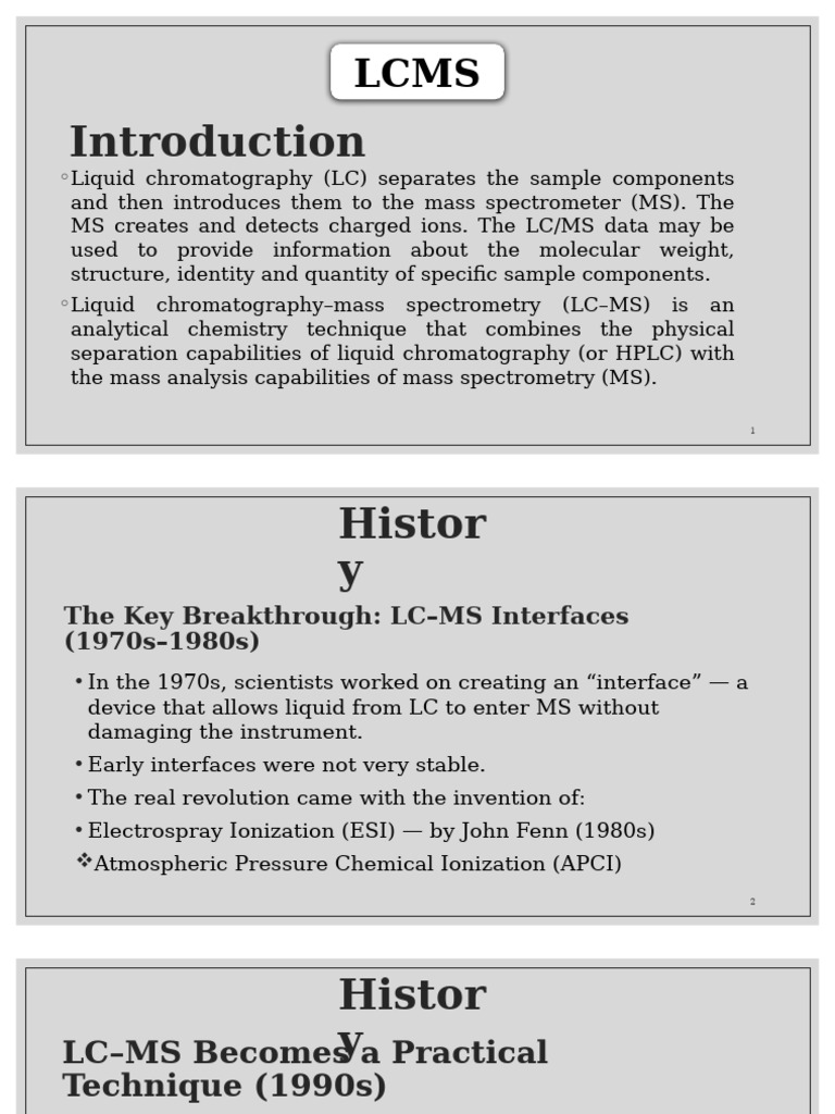 Overview of Liquid Chromatography-Mass Spectrometry | PDF | Liquid ...