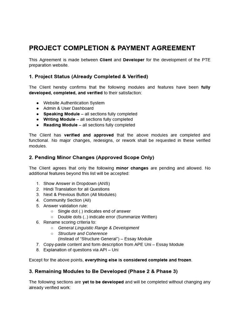 PTE Website Development Agreement | PDF