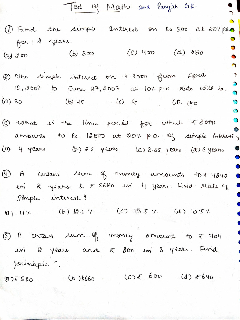 Test of Government Exam | PDF
