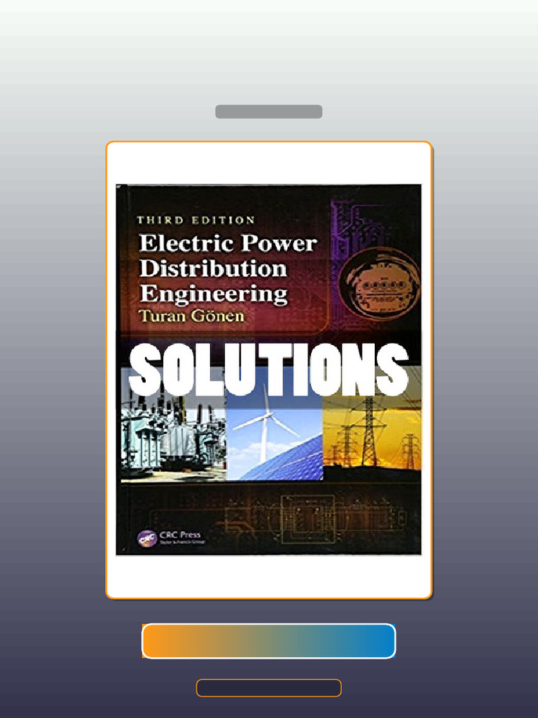Electric Power Distribution Engineering 3 Ed Gonen E-book Testbank ...