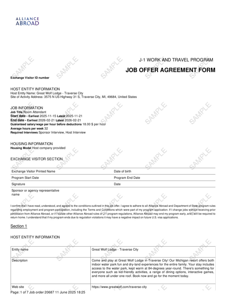 Offer Letter - 20687 - Great Wolf Lodge - Traverse City - Room ...