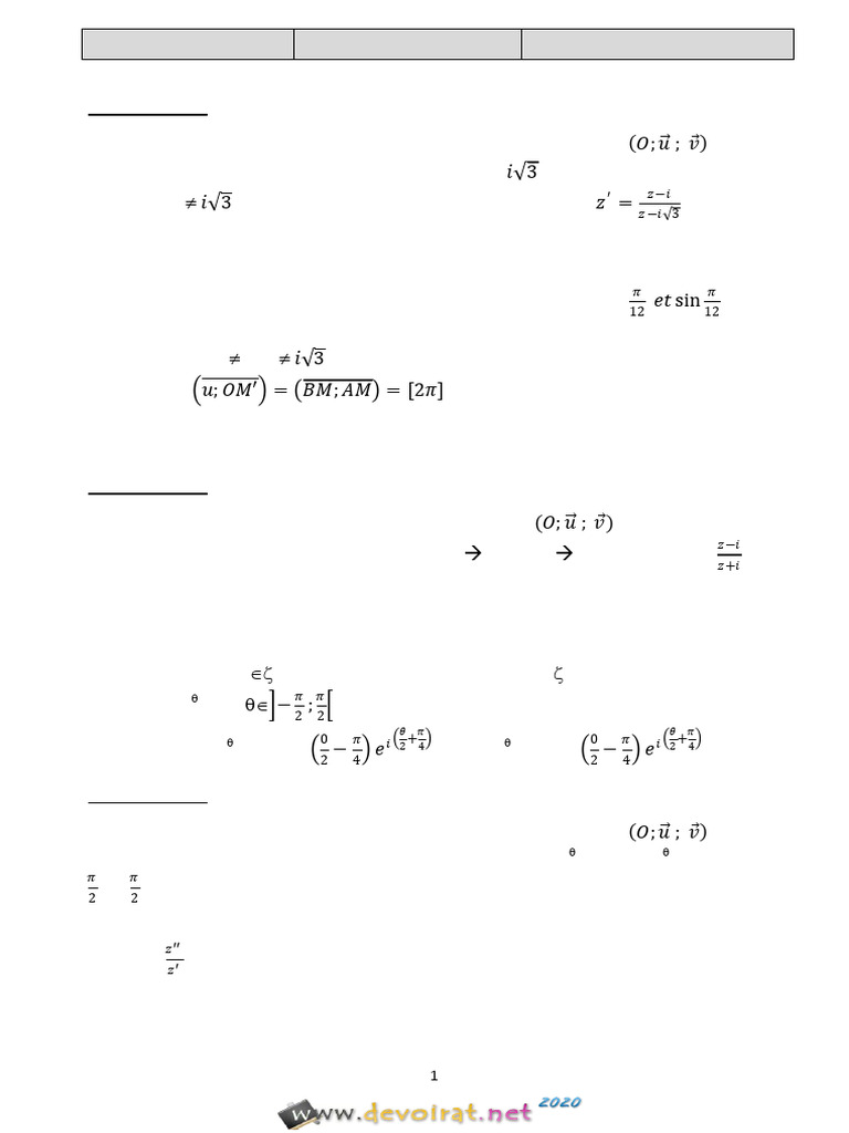 Exercices de mathématiques complexes 2021 | PDF | Nombre complexe | Nombre