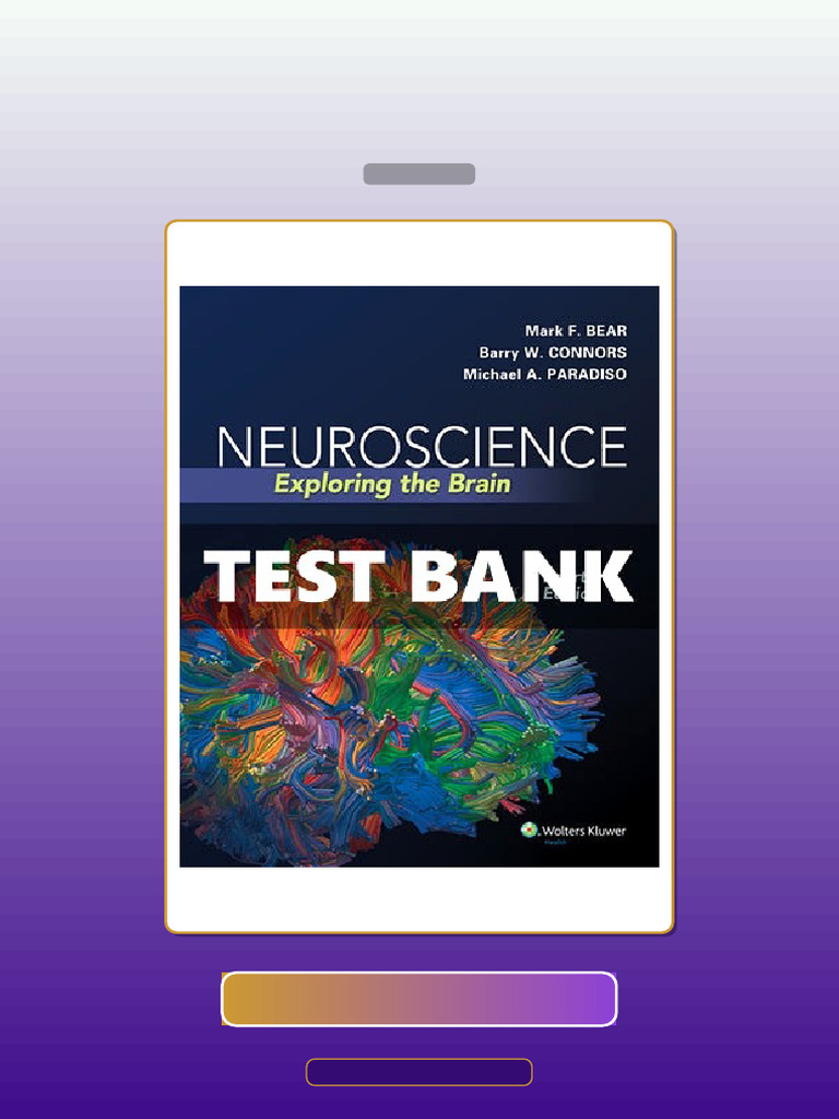 Neuroscience Exploring the Brain 4th Edition Bear E-book Testbank ...