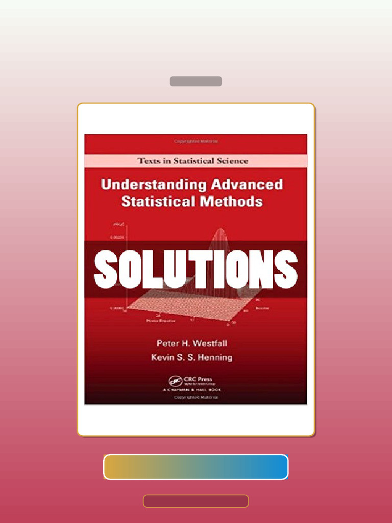 Understanding Advanced Statistical Methods 1 Ed Westfall E-book ...