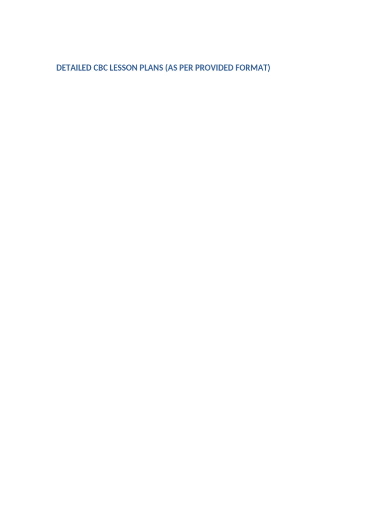 DETAILED_CBC_LESSON_PLANS | PDF | Mentorship | Learning