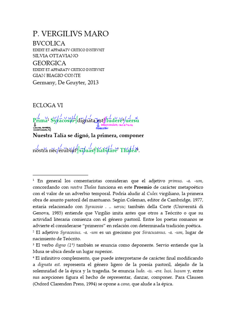 Publi Vergili Maronis Ecloga VI | PDF | Virgilio | Poesía
