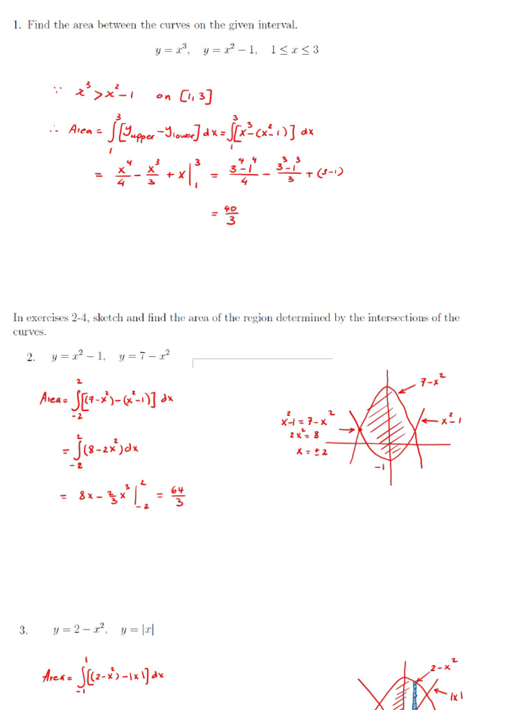 Sheet 5 - Applications of the Definite Integral (Part 1) (1) | PDF