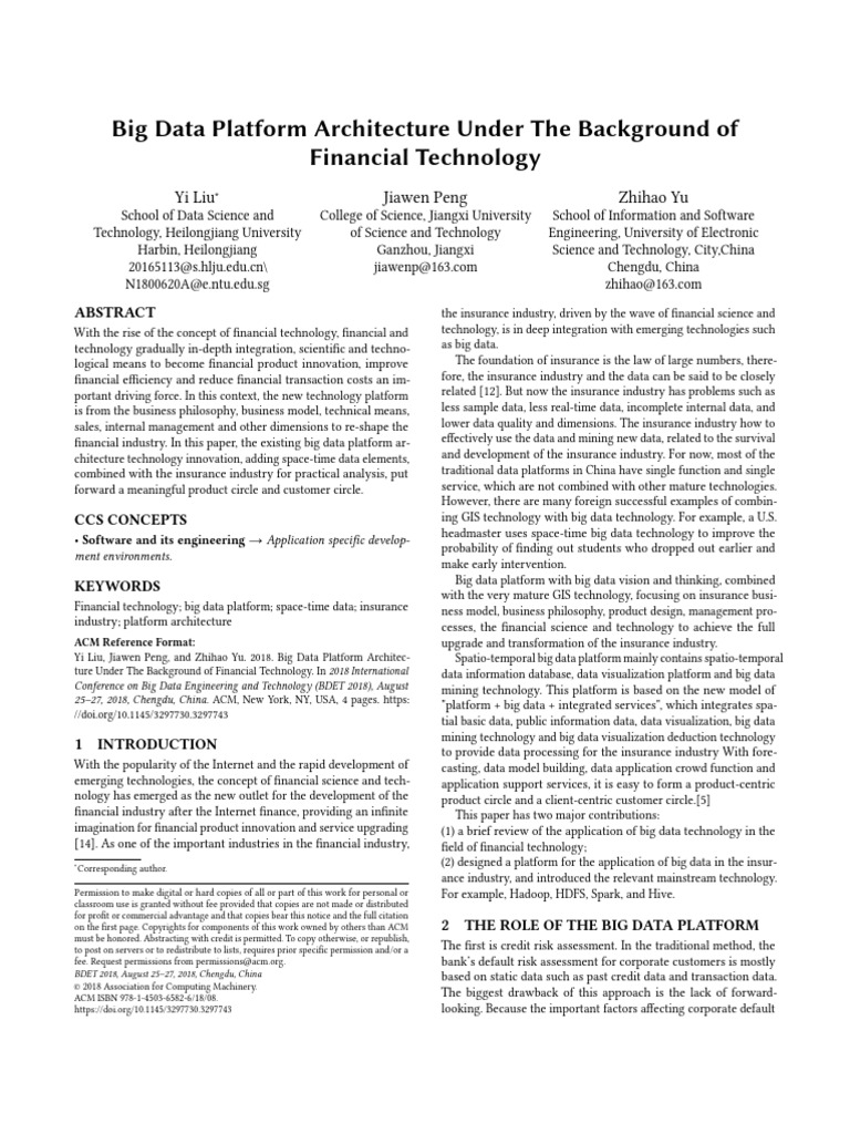 1901.10527v1 | PDF | Databases | Big Data