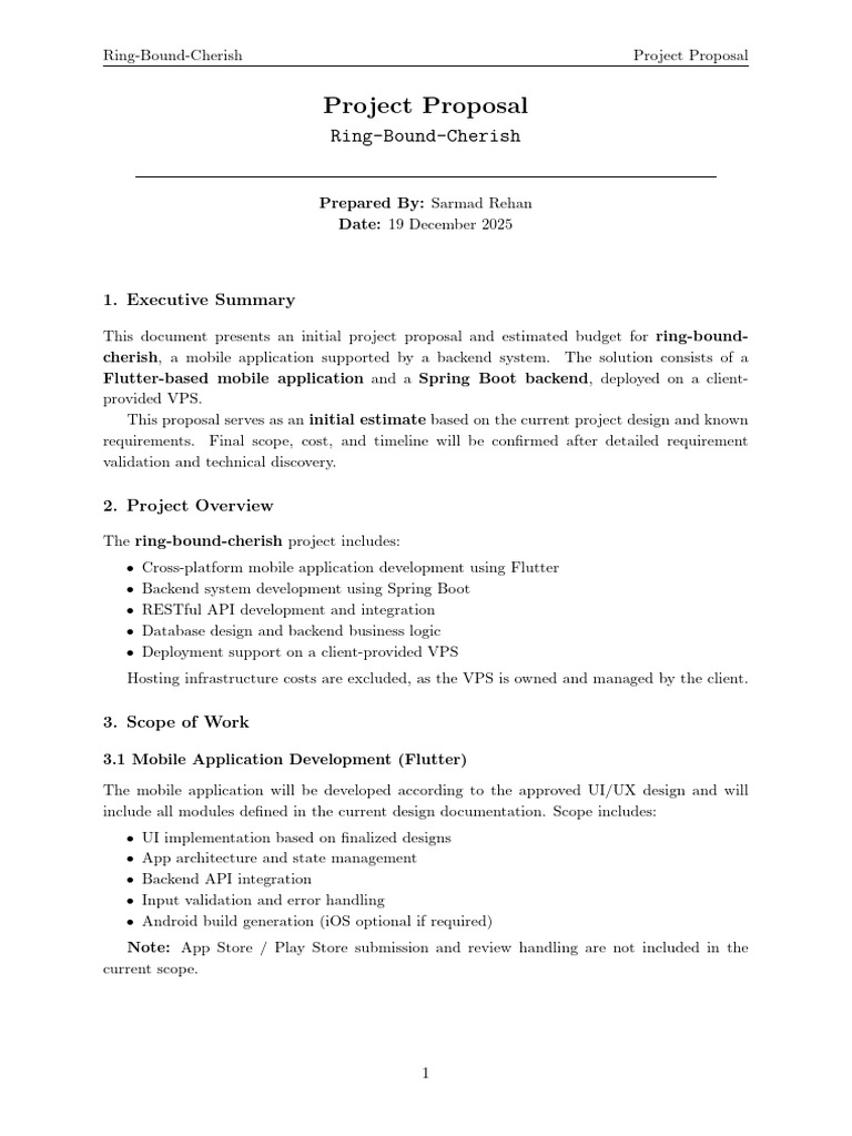 Ring-Bound-Cherish Project Proposal | PDF | Mobile App | Software ...
