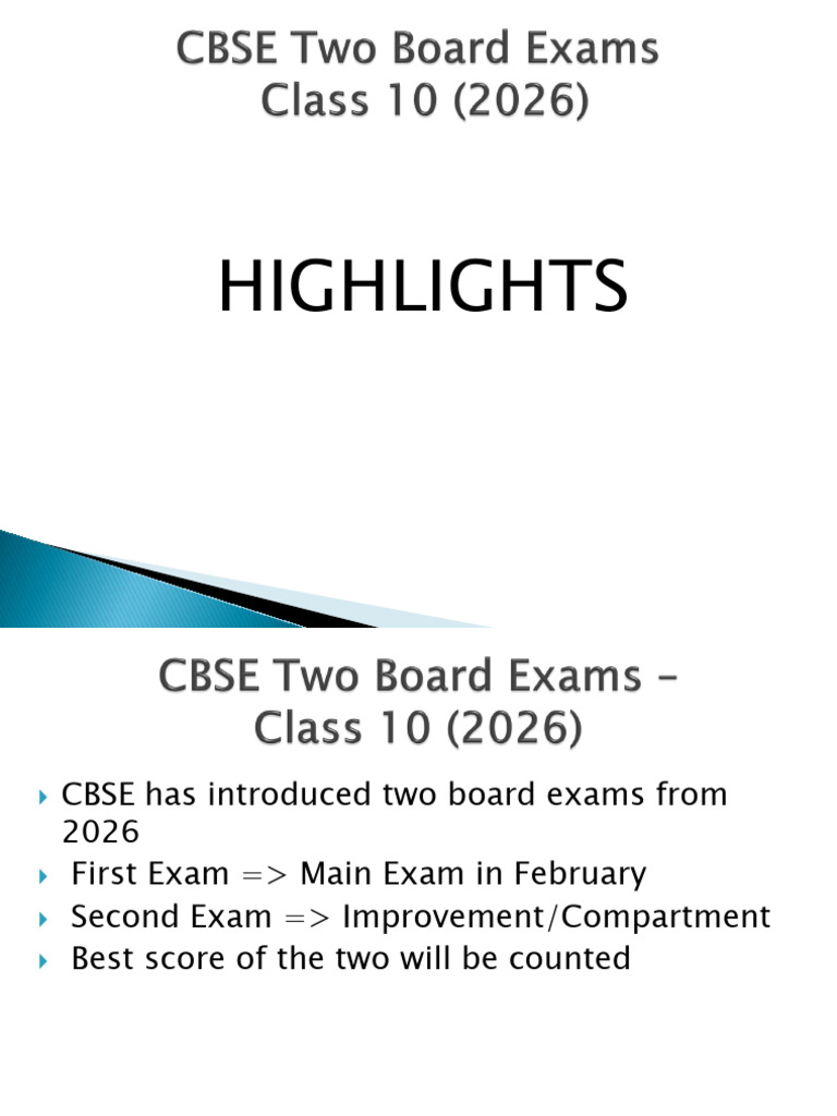 CBSE Class 10 Two Board Exams 2026 | PDF | Schools | Student Assessment ...