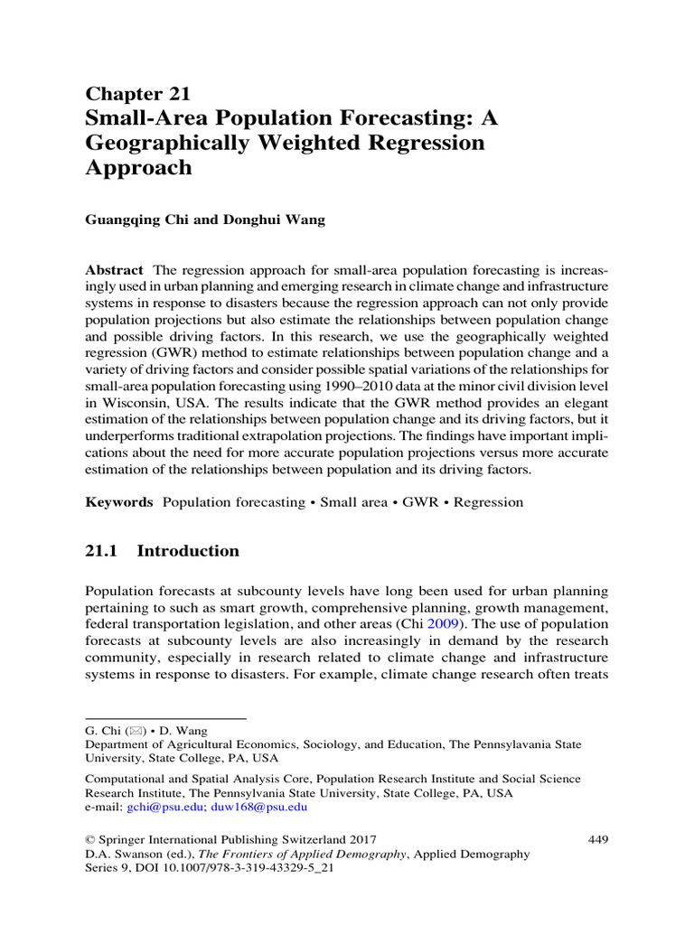 GWR for Small-Area Population Forecasting | PDF | Spatial Analysis ...