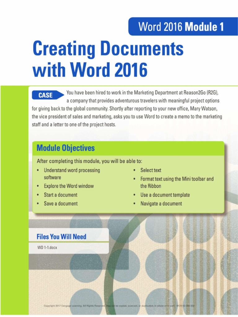 Word 2016 Document Creation Guide | PDF | Microsoft Word | Computer File
