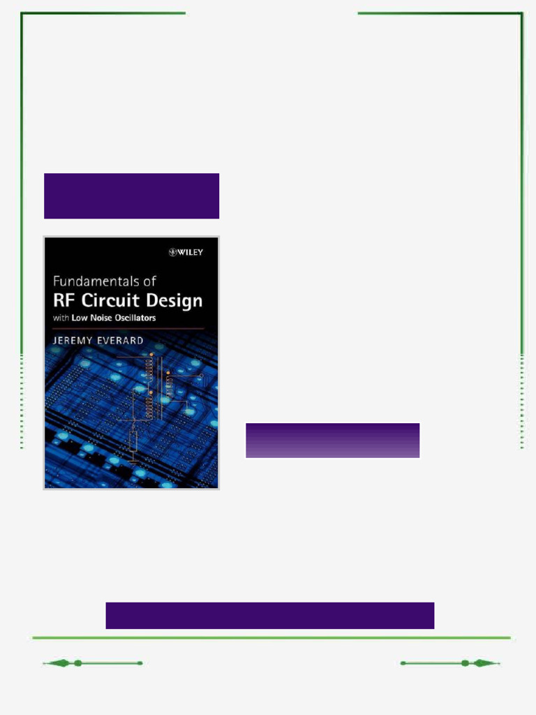 Fundamentals of RF circuit design with low noise oscillators 1st ...