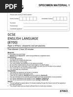 AQA GCSE English Language Paper 2 Guide | PDF | Question