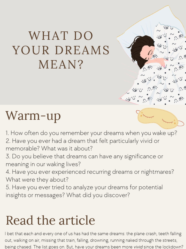 What Do Your Dreams Mean (Reading) B1-B2 | PDF | Dream