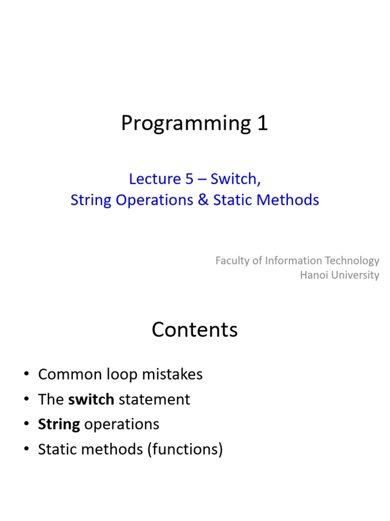Lecture 5 (1) | PDF | Parameter (Computer Programming) | String ...