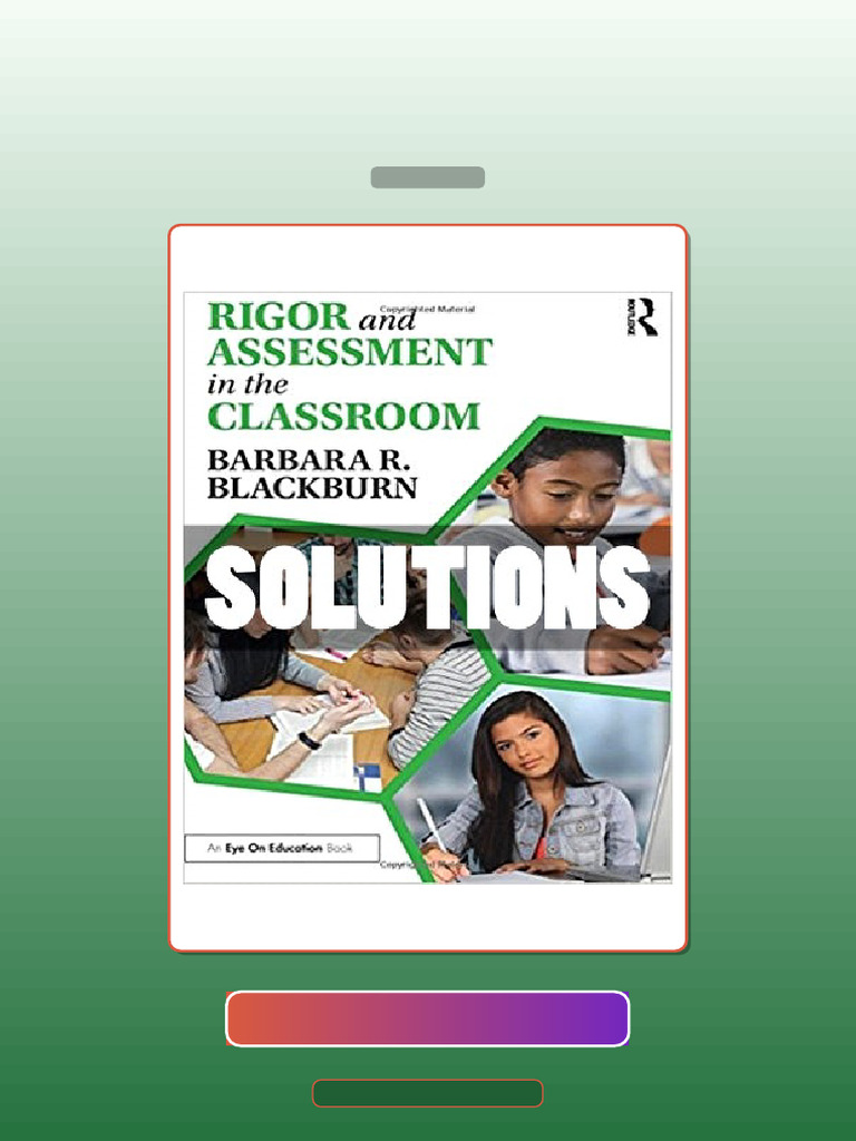 Rigor and Assessment in the Classroom 1 Ed Blackburn E-book Testbank ...