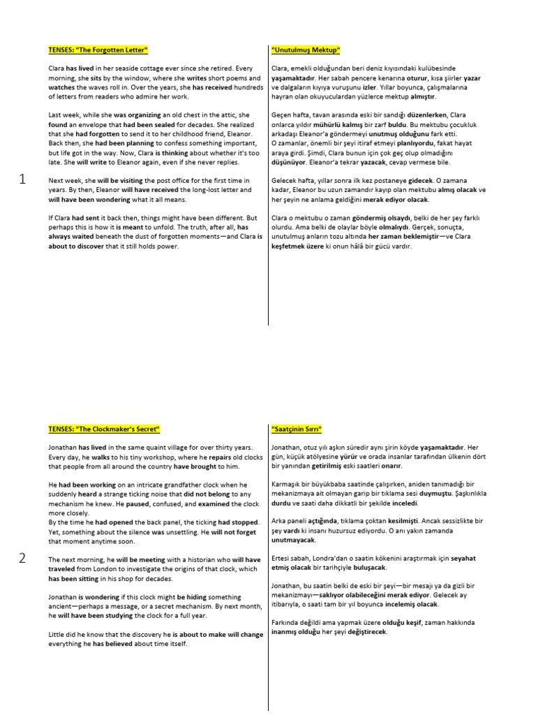 1 Advanced Grammar Reading Text - Tense and Passive | PDF