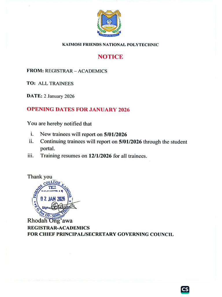 Opening Dates January 2026 | PDF