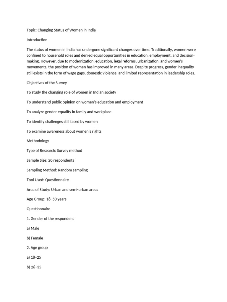 Evolving Status of Women in India | PDF | Gender Studies ...