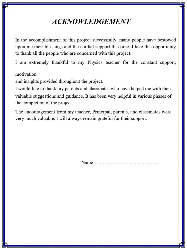 Project Acknowledgement and Certification | PDF