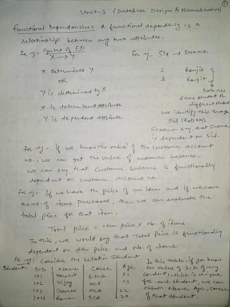 Unit-3 (Database Design & Normalization) | PDF