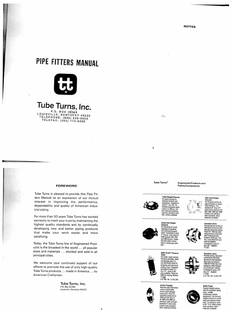 Pipe Fitters Manual Pipe (Fluid Conveyance) Welding