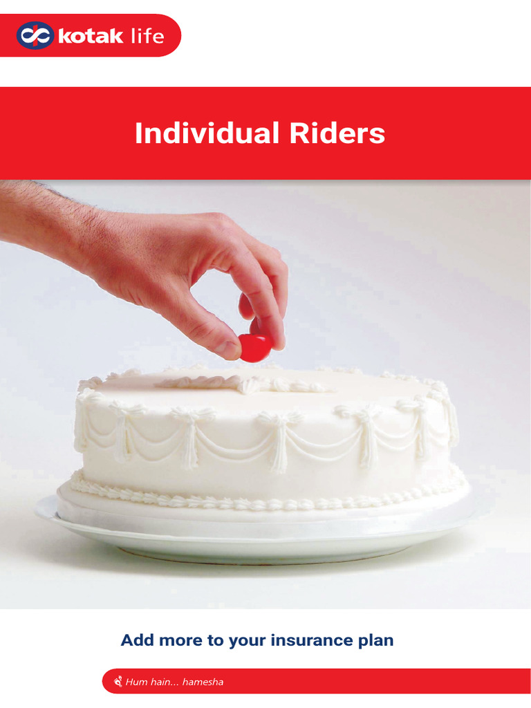 Customize Your Kotak Life Insurance Riders | PDF | Insurance | Life ...