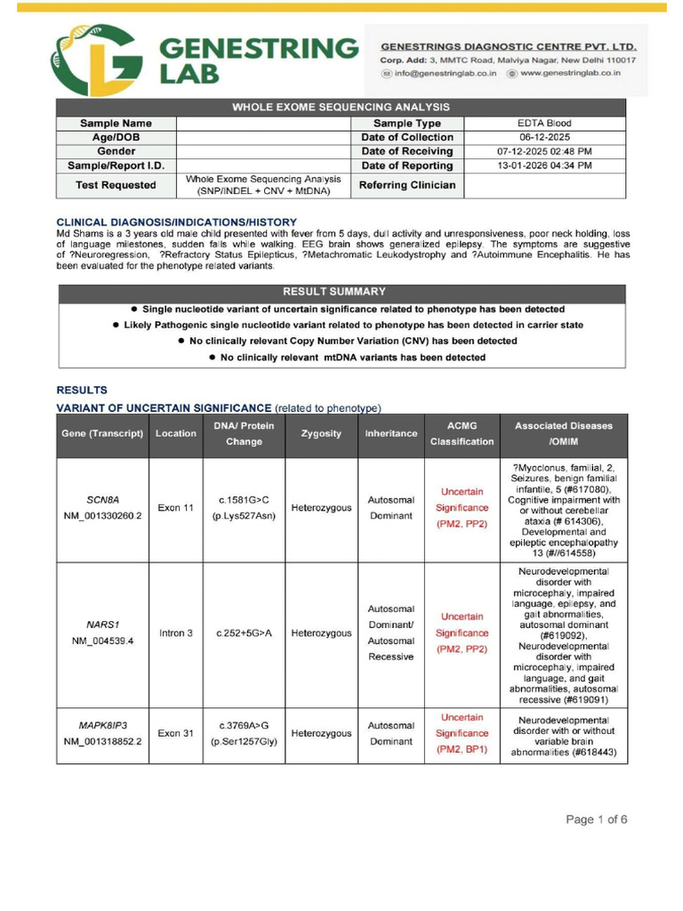 Wes + Mito + CNV s Report | PDF